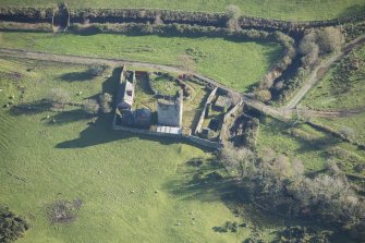 Oblique aerial view of Castle Stewart, looking SSE.