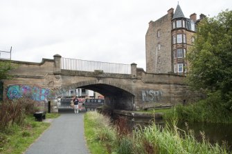 General view of Bridge No 1, Union Canal, Viewforth, Edinburgh, from the west