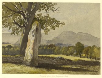 Painting of the Memorial Stone near Craigmillar Castle.