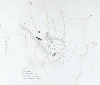 Survey drawing; Loch Charles, cairnfield, hut-circles.