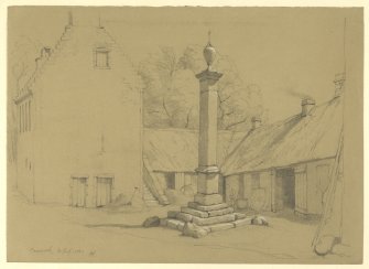 Drawing of Carnwath Market Cross.