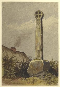 Painting of Eccles Market Cross at Crosshall.