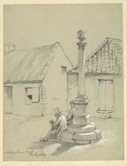 Drawing of Coldingham Market Cross.