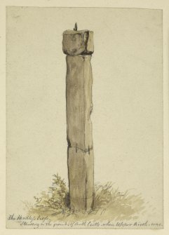 Drawing of The Headless Cross, Standing in the grounds of Airth Castle where Upper Airth was.