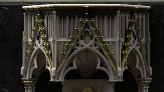 Detail of digital reconstruction of the canopy of the tomb of Robert the Bruce
