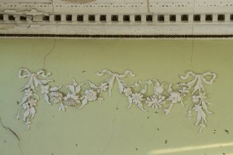 Interior. Detail of wall moulding.