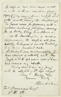 Letter from Robert Annan to James Drummond including a drawing of Kinross Market Cross. Page 2.