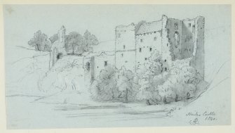 Drawing of Hailes Castle.