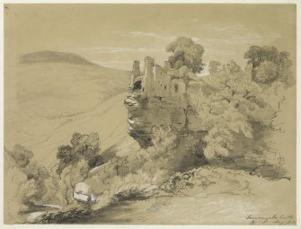 Drawing of Innerwick Castle.