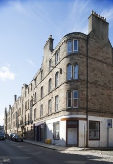 General view of Grove Street, Edinburgh, taken from north-east.
