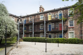 General view of the internal courtyard of Rosemount Buildings, Gardner's Crescent, Edinburgh, taken from the south-east.