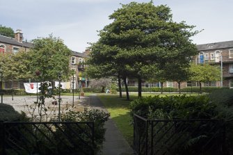 General view of the internal courtyard of Rosemount Buildings, Gardner's Crescent, Edinburgh, taken from the south-west.