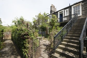 General view of 25-30 Rosebank Cottages, Gardner's Crescent, Edinburgh, taken from the south.