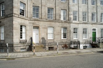 Detail of door and windows at 7 Gardner's Crescent, Edinburgh.
