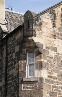 Detail of window at 1-8 Chalmer's Buildings, 88 Fountainbridge, Edinburgh.