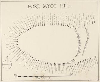 Plan of Myot Hill fort. Alternative version.