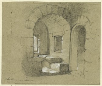 Drawing of interior of Clackmannan Tower.