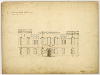Elevation of entrance front, Inverness County Buildings.
