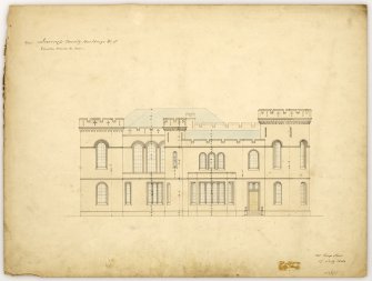 Elevation of Inverness County Buildings towards river.