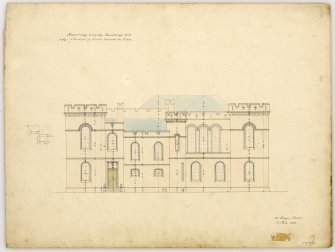 Elevations of front of Inverness County Buildings towards town.