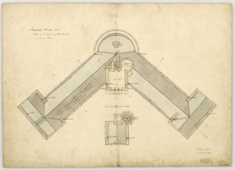 Plan of roof showing upper floor of Govenor's House, Inverness Prison.