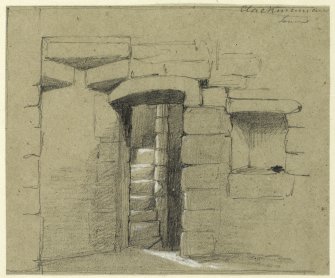Drawing of interior of Clackmannan Tower.