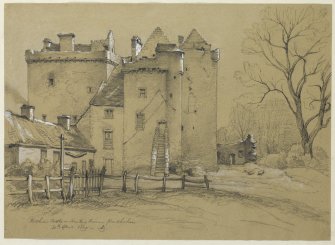 Drawing of Ruthven Castle from North.