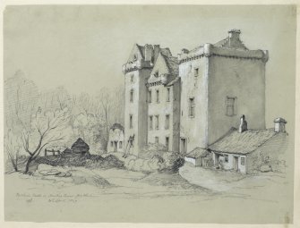 Drawing of Ruthven Castle from the South.