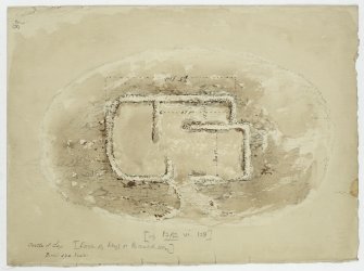 Drawing of Loch of Leys Castle. Plan view.