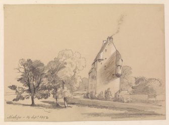 Drawing of Midhope Castle.