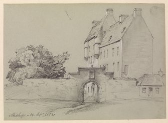 Drawing of Midhope Castle.