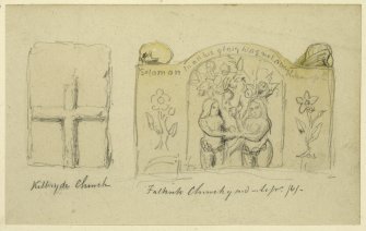 Drawing of  gravestones at Kilbryde Chruch and Falkirk Churchyard