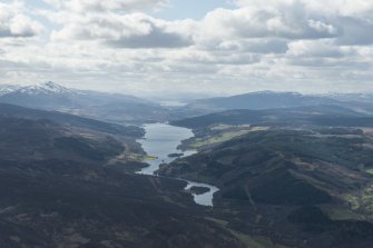 General oblique aerial view of Loch Tummel and Schiehallion, looking W.