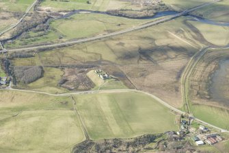 Oblique aerial view of Ruthven Barracks, looking NW.