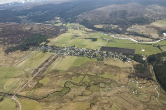 Oblique aerial view of Tomintoul, looking SW.
