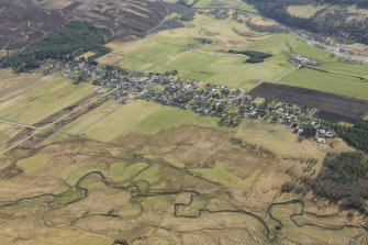 Oblique aerial view of Tomintoul, looking SSW.