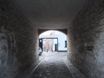 View from north, Sugarhouse Close, vennel