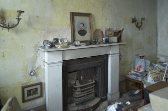 1st floor, drawing room, view of fireplace on north east wall