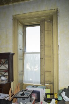 1st floor, drawing room, detail of window with shutters
