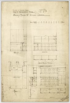 Plan, elevation and section of scullery of house for Fred N Henderson.