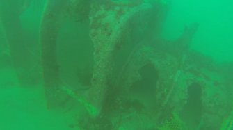 View of propellor shaft tunnel on steamship Elton