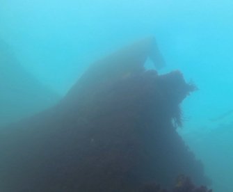 View of intact subsurface remains of steamship Empire Seaman