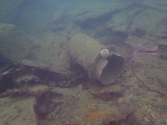 View of assorted ship pieces on steamship Minieh