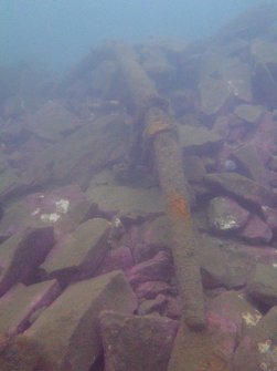 View of piping in engine room area on steamship Minieh