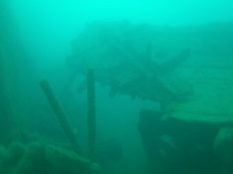 View of hull on steamship Minieh