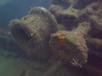 View of cargo winch on steamship Minieh