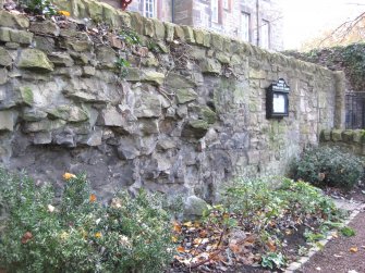 View of remnants of former tenement in Dunbar's Close Garden, 137 Canongate, Edinburgh.