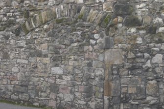 Detail of blocked archway in boundary wall to south of Calton New Burial Ground, Calton Road, Edinburgh.