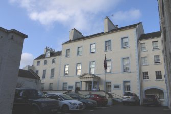 General view of south elevation to Whitefoord House and Callendar House, Canongate, Edinburgh.