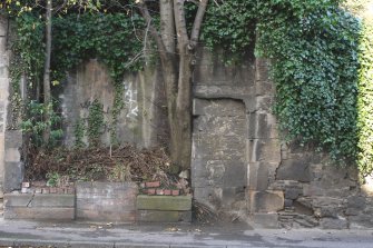 Detail of blocked doorway in eastern section of former Calton Hill Brewery, Calton Road, Edinburgh.